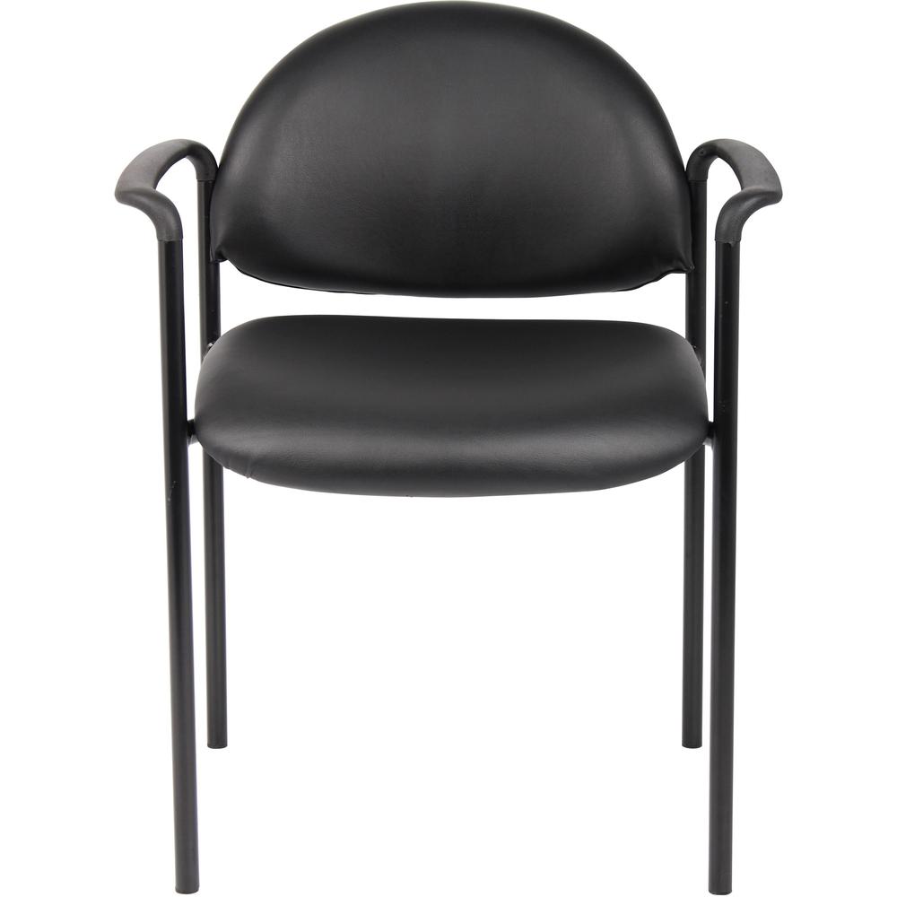 Boss Diamond Stacking Chair with Arm - Black - Fabric - 1 Each
