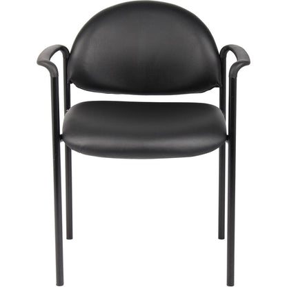 Boss Diamond Stacking Chair with Arm - Black - Fabric - 1 Each