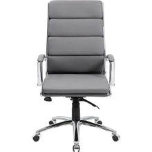Boss B9471 Executive Chair - Gray Seat Color - Vinyl Seat Material - Gray Back Color - Chrome, Black Frame Color - Chrome Frame Material - 5-star Base - Armrest - 1 Each