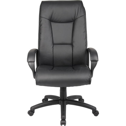 Boss Executive Leather Plus Chair - Black LeatherPlus Seat - Black LeatherPlus Back - 5-star Base - Armrest - 1 Each