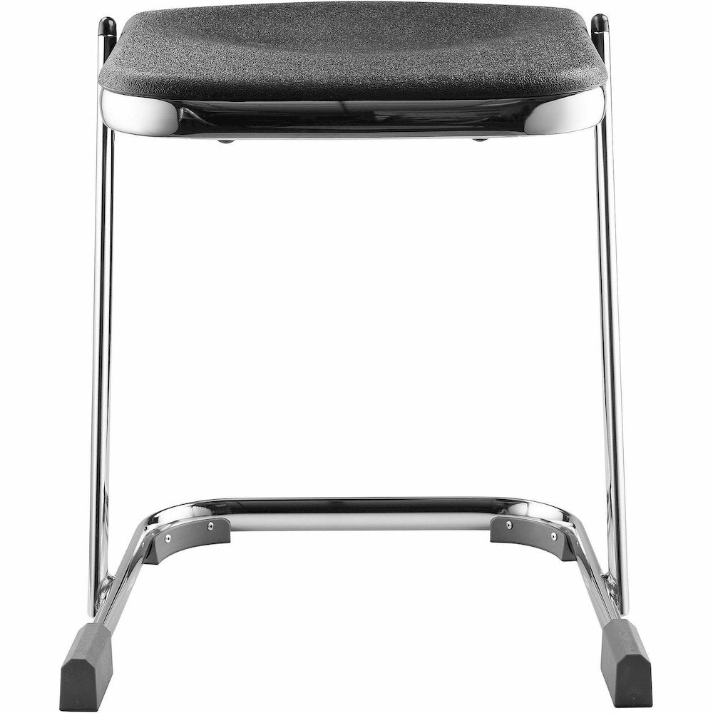 National Public Seating 6600 Series Elephant Z-Stool - Black Seat Color - Polypropylene Seat Material - Chrome Frame Color - Steel Frame Material - Sled, U-Style Base - Thermoplastic Polyurethane (TPU