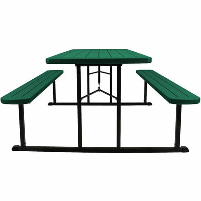 National Public Seating Folding Picnic Tables - Green, Textured, Wood Grain Top - 8 Seating Capacity - 1800 lb Capacity x 32" Table Top Depth x 1.60" Table Top Thickness - 29.50" Height x 72" Width x