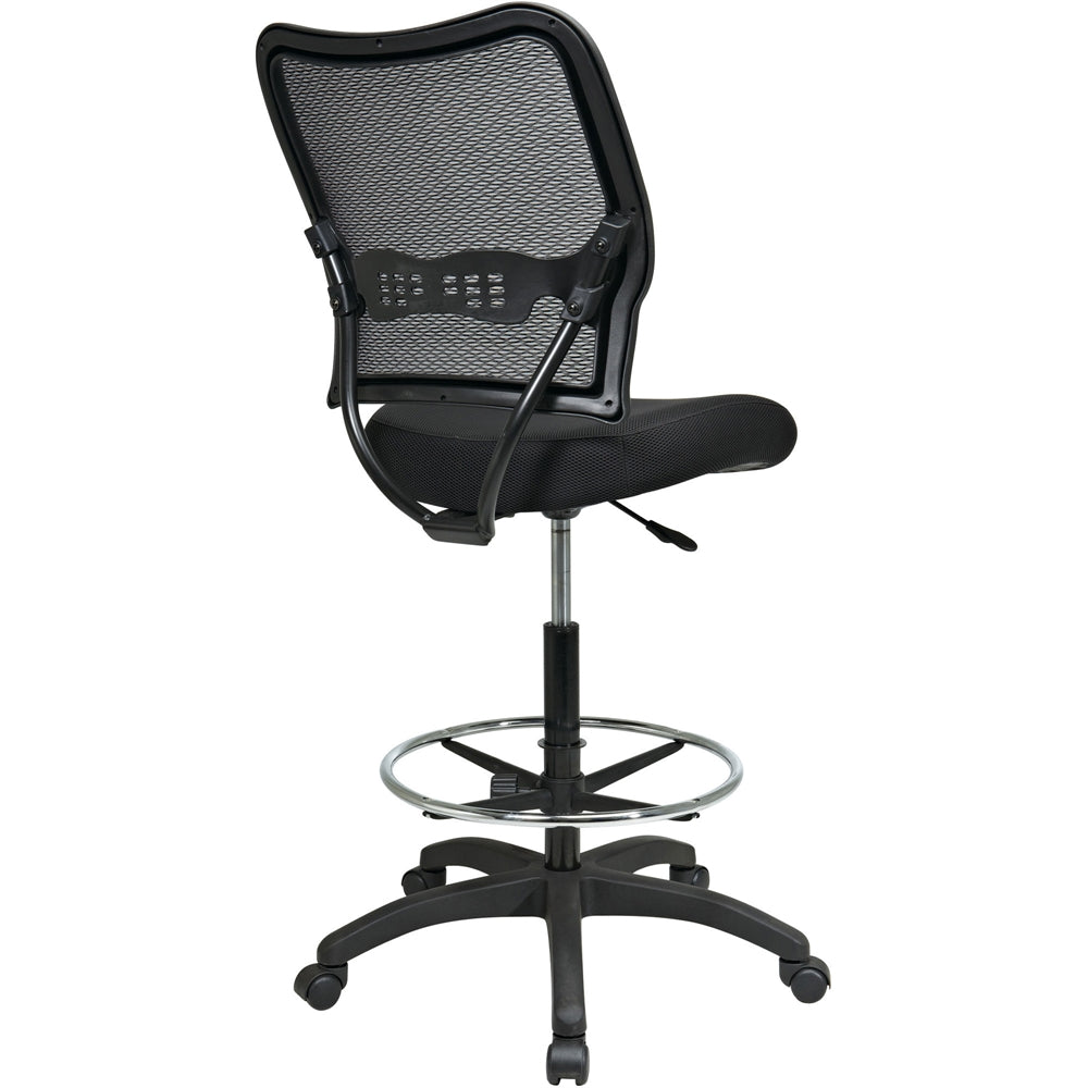 Office Star Air Grid Mesh Back Drafting Chair - Mesh Seat - Mesh Back - 5-star Base - Black - 20" Seat Width x 19.75" Seat Depth - 21.3" Width x 25.5" Depth x 51" Height