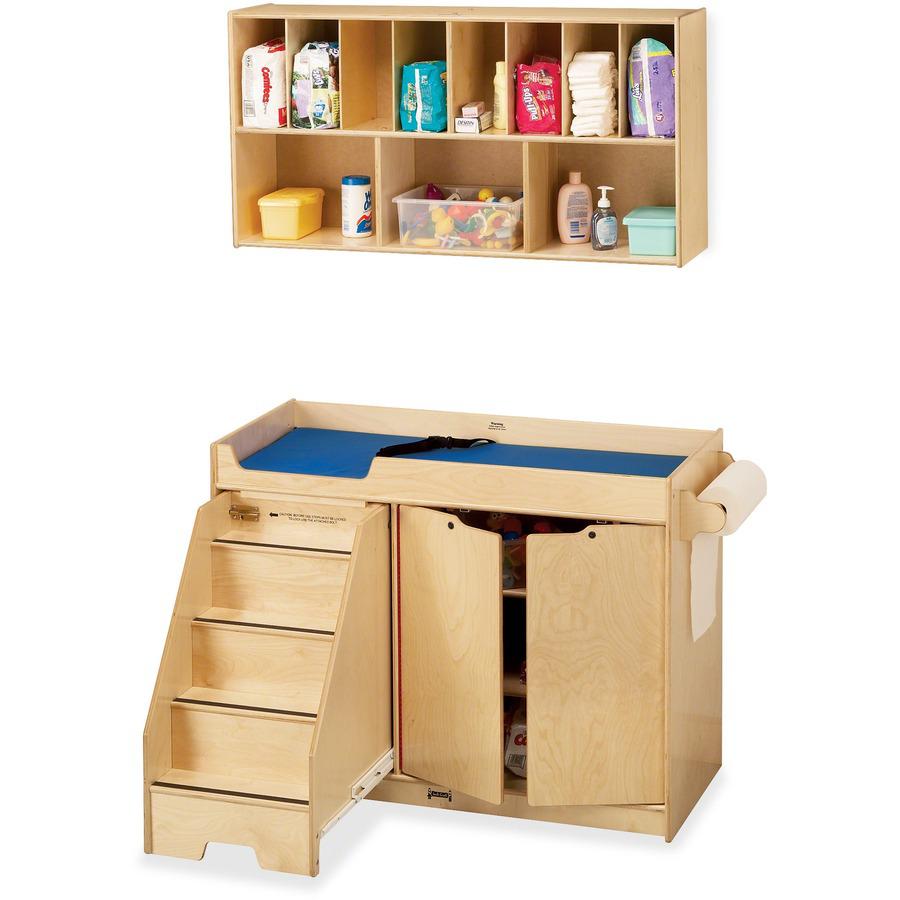 Jonti-Craft Pull-out Stairs Changing Table - 39" Height x 48" Width x 22.50" Depth - Assembly Required - Acrylic, Baltic - 1 Each