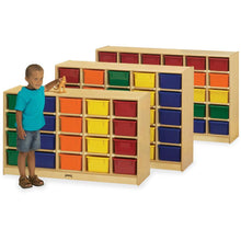 Jonti-Craft Rainbow Accents 20 Cubbie-tray Mobile Storage Unit - 29.5" Height x 48" Width x 15" Depth - Durable - Baltic - Acrylic, Rubber - 1 Each