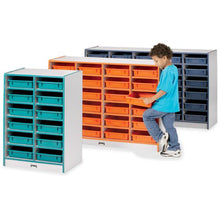 Jonti-Craft Rainbow Accents Mobile Paper-Tray Storage - 30 Compartment(s) - 35.5" Height x 60" Width x 15" Depth - Chip Resistant, Laminated - Teal - Rubber - 1 Each