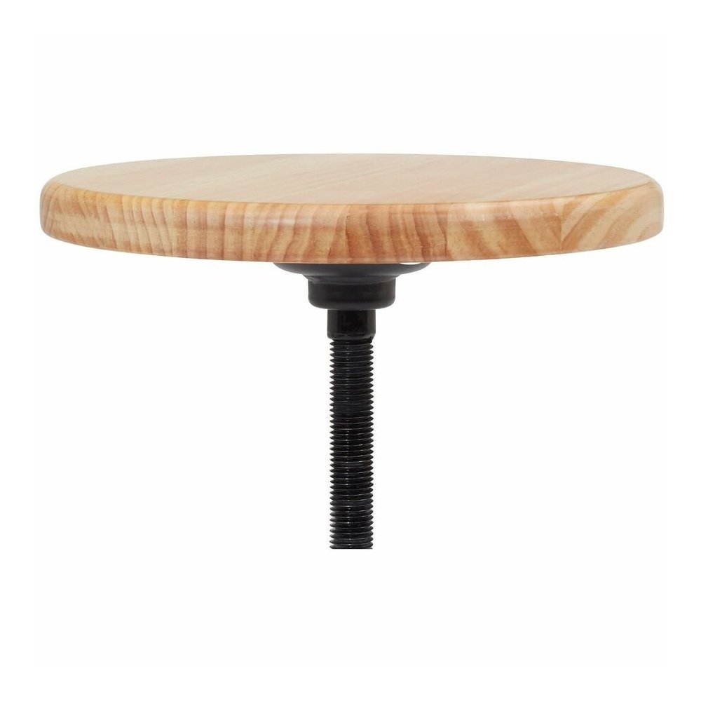 National Public Seating 6800 Series Stools - Solid Hardwood Seat Material - Black Frame Color - Steel Frame Material - Curved Leg Base - Wood, Black - 1 Each
