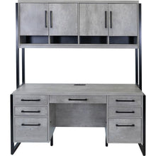 Mason Modern Wood Laminate Hutch With Wood Doors,Concrete Gray