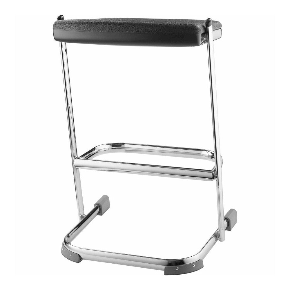National Public Seating 6600 Series Elephant Z-Stool - Black Seat Color - Polypropylene Seat Material - Chrome Frame Color - Steel Frame Material - Sled, U-Style Base - Thermoplastic Polyurethane (TPU