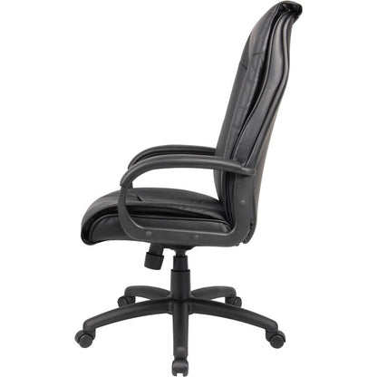 Boss Executive Leather Plus Chair - Black LeatherPlus Seat - Black LeatherPlus Back - 5-star Base - Armrest - 1 Each