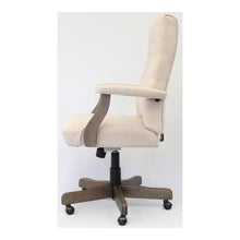 Boss Executive Commercial Linen Chair - Champagne Seat Color - Velvet, Linen Seat Material - Champagne Back Color - Velvet, Linen Back Material - Driftwood Frame Color - Mid Back - 5-star Base - Armre