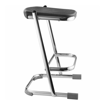 National Public Seating 6600 Series Elephant Z-Stool - Black Seat Color - Polypropylene Seat Material - Chrome Frame Color - Steel Frame Material - Sled, U-Style Base - Thermoplastic Polyurethane (TPU