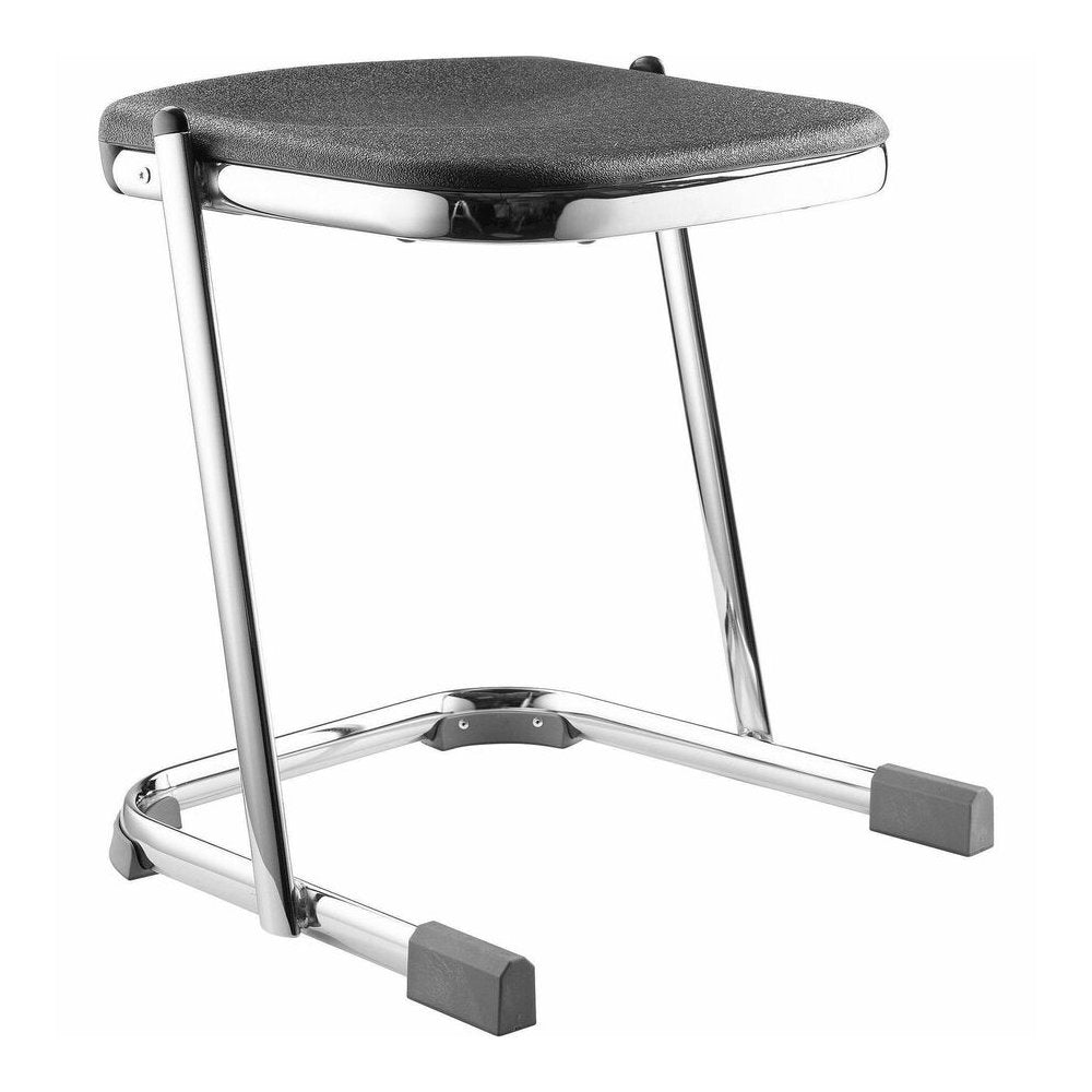 National Public Seating 6600 Series Elephant Z-Stool - Black Seat Color - Polypropylene Seat Material - Chrome Frame Color - Steel Frame Material - Sled, U-Style Base - Thermoplastic Polyurethane (TPU