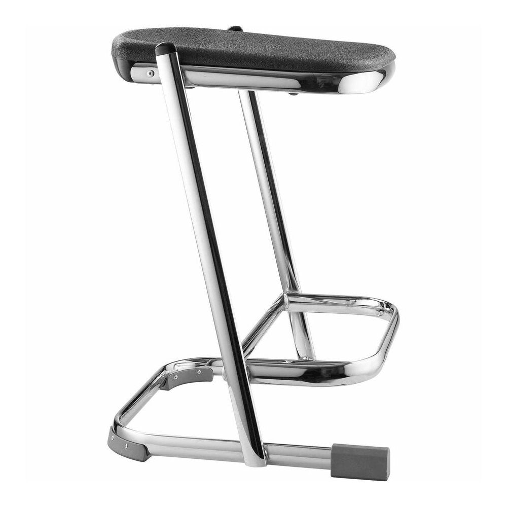 National Public Seating 6600 Series Elephant Z-Stool - Black Seat Color - Polypropylene Seat Material - Chrome Frame Color - Steel Frame Material - Sled, U-Style Base - Thermoplastic Polyurethane (TPU