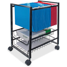 Advantus Mobile File Cart - 4 Casters - Steel - x 16" Width x 13" Depth x 19.5" Height - Black Steel Frame - Black - 1 Each
