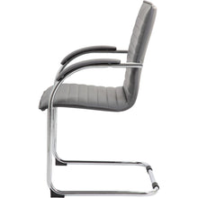 Boss Chrome Frame Vinyl Side Chairs - Gray Seat Color - Vinyl Seat Material - Gray Back Color - Vinyl Back Material - Chrome Frame Color - Polywood Frame Material - Mid Back - Cantilever Base - 2 / Pa