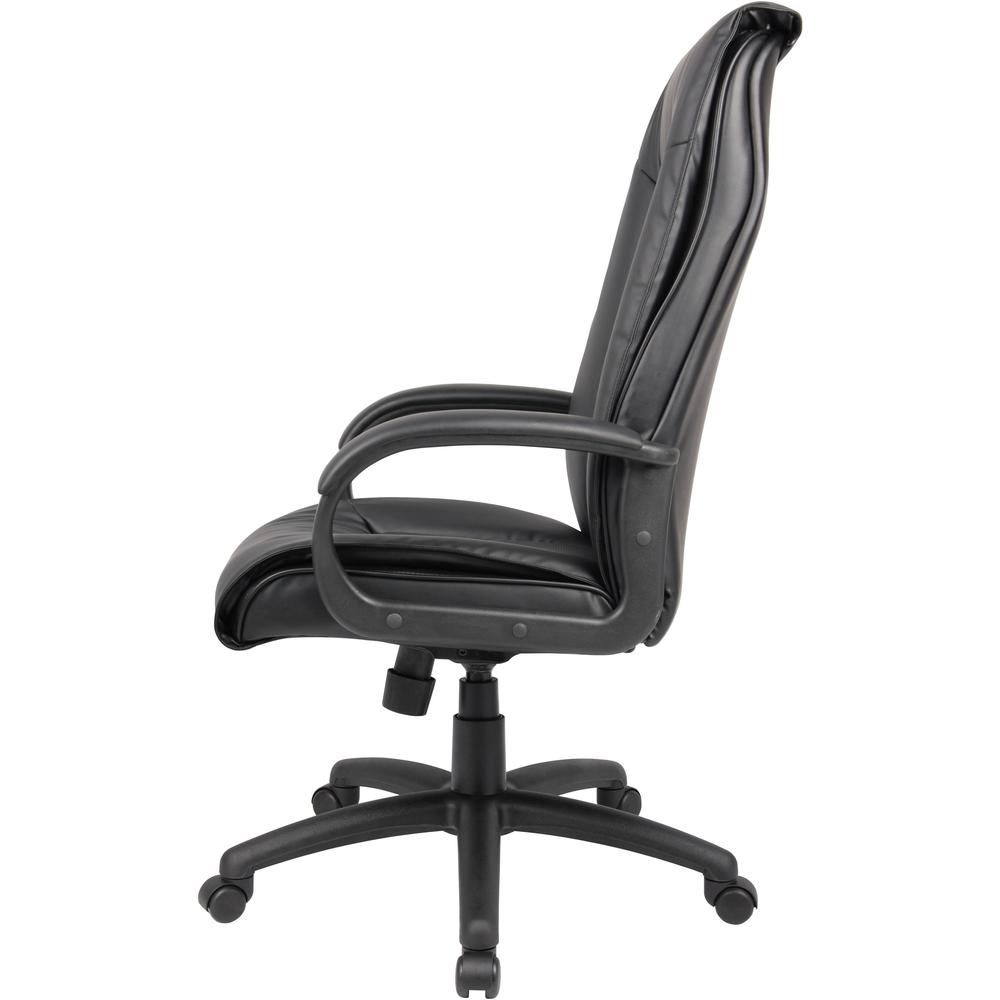 Boss Executive Leather Plus Chair - Black LeatherPlus Seat - Black LeatherPlus Back - 5-star Base - Armrest - 1 Each