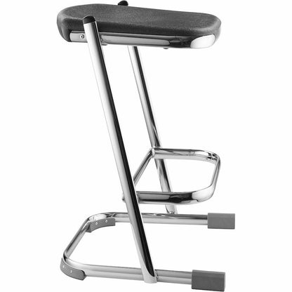 National Public Seating 6600 Series Elephant Z-Stool - Black Seat Color - Polypropylene Seat Material - Chrome Frame Color - Steel Frame Material - Sled, U-Style Base - Thermoplastic Polyurethane (TPU