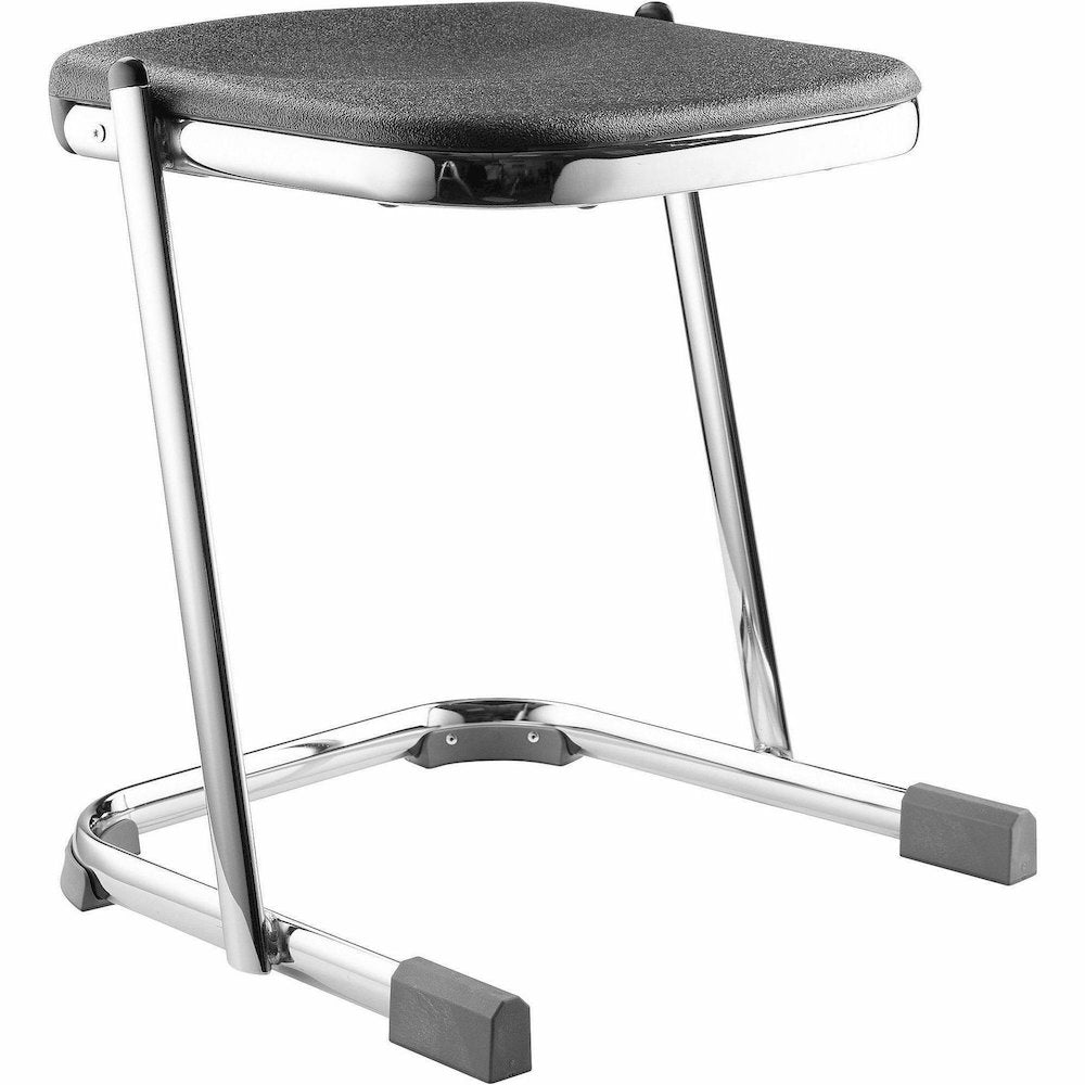 National Public Seating 6600 Series Elephant Z-Stool - Black Seat Color - Polypropylene Seat Material - Chrome Frame Color - Steel Frame Material - Sled, U-Style Base - Thermoplastic Polyurethane (TPU