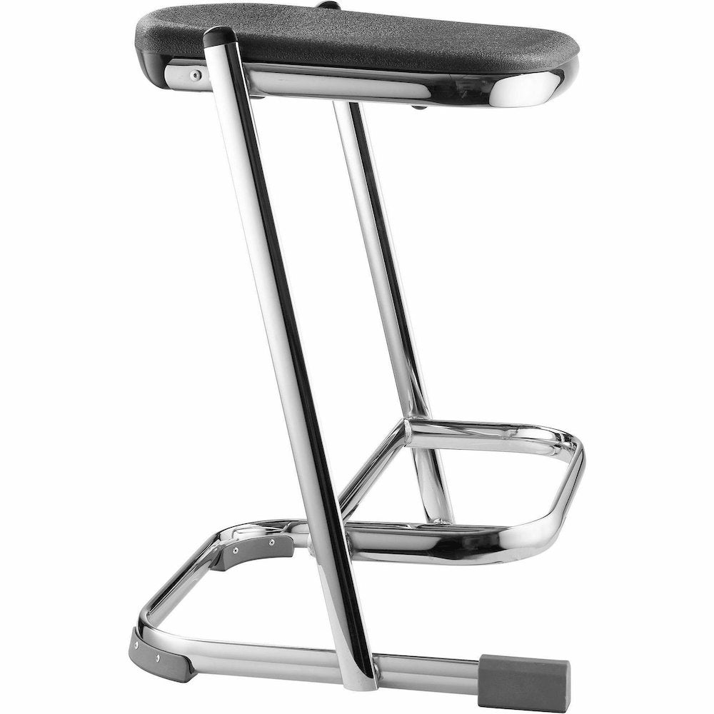 National Public Seating 6600 Series Elephant Z-Stool - Black Seat Color - Polypropylene Seat Material - Chrome Frame Color - Steel Frame Material - Sled, U-Style Base - Thermoplastic Polyurethane (TPU