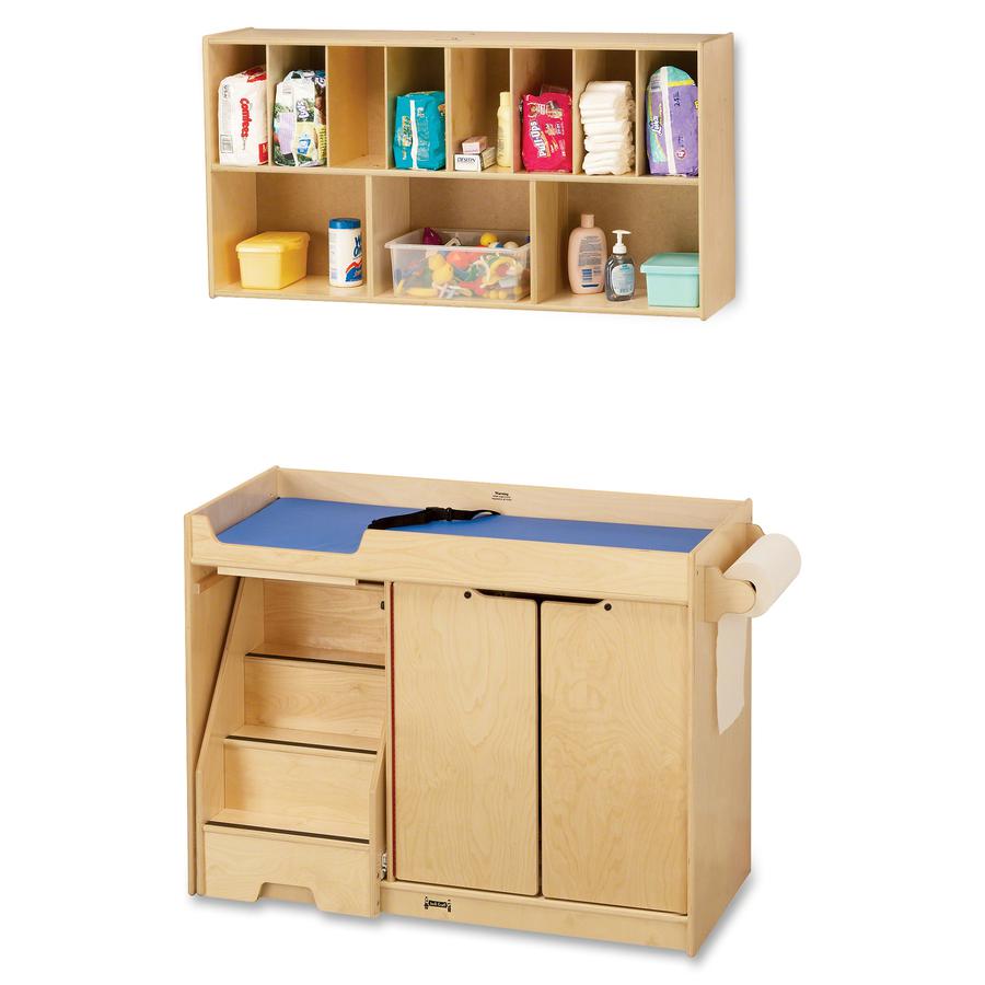Jonti-Craft Pull-out Stairs Changing Table - 39" Height x 48" Width x 22.50" Depth - Assembly Required - Acrylic, Baltic - 1 Each