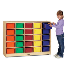 Jonti-Craft Rainbow Accents 25 Cubbie Mobile Storage - 35.5" Height x 48" Width x 15" Depth - Durable, Laminated - Baltic - Acrylic, Rubber - 1 Each