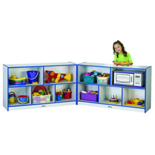 Jonti-Craft Rainbow Accents Fold-n-Lock Storage Shelf - 29.5" Height x 96" Width x 15" Depth - Lockable, Foldable - Navy - Hard Rubber - 1 Each