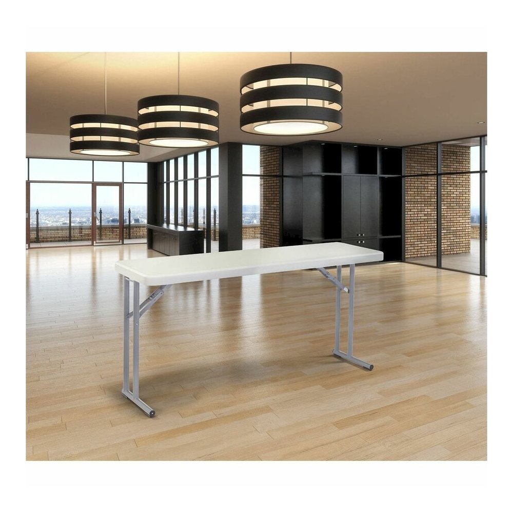 National Public Seating BT1800 Series Seminar Folding Tables - Speckled Gray, Textured Top - Gray Cantilever, Textured, Powder Coated Base - 700 lb Capacity - 60" Table Top Length x 18" Table Top Widt