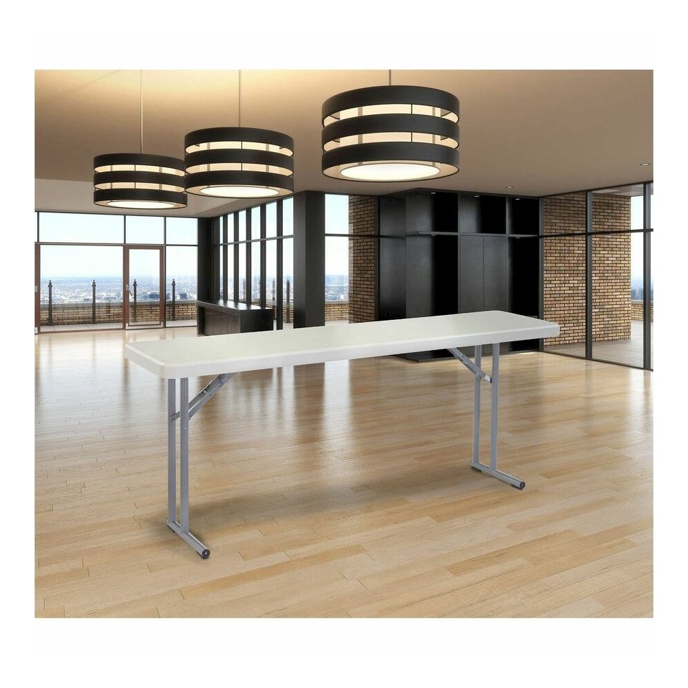 National Public Seating BT1800 Series Seminar Folding Tables - Speckled Gray, Textured Top - Gray Cantilever, Textured, Powder Coated Base - 700 lb Capacity - 72" Table Top Length x 18" Table Top Widt