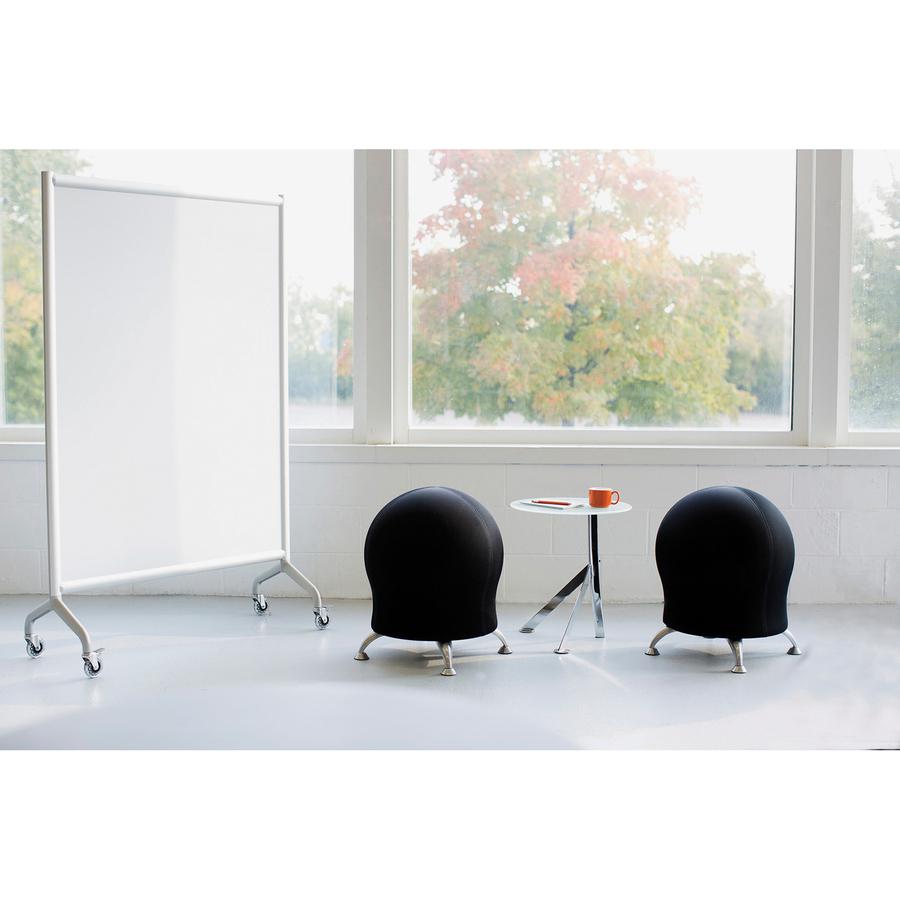 Safco Zenergy Ball Chair - Polyester Seat Material - Four-legged Base - Black - Polyvinyl Chloride (PVC), Polypropylene, Steel - 1 Each