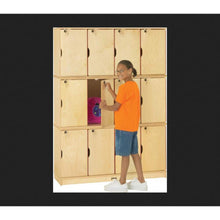 Jonti-Craft Triple Stack Children's Stacking Lockers - 48.5" Width x 15" Depth x 67" Height - Stackable, Lockable, Sturdy, Key Lock, Kick Plate - Wood Grain - Baltic Birch Plywood - 12/Set