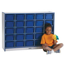 Jonti-Craft Rainbow Accents Cubbie Mobile Storage - 25 Compartment(s) - 35.5" Height x 60" Width x 15" Depth - Durable, Laminated - Navy - Hard Rubber - 1 Each
