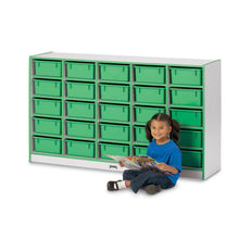 Jonti-Craft Rainbow Accents Mobile Tub Bin Storage - 25 Compartment(s) - 35.5" Height x 60" Width x 15" Depth - Durable, Laminated - Purple - Hard Rubber - 1 Each