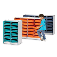 Jonti-Craft Rainbow Accents Mobile Paper-Tray Storage - 30 Compartment(s) - 35.5" Height x 60" Width x 15" Depth - Chip Resistant, Laminated - Blue - Rubber - 1 Each