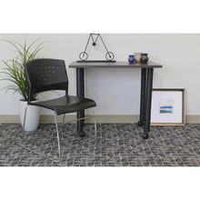 Boss Black Stack Chair With Chrome Frame, 1Pc Pack - Black Seat Color - Polypropylene Seat Material - Black Back Color - Polypropylene Back Material - Chrome Frame Material - Sled Base - 1 Each