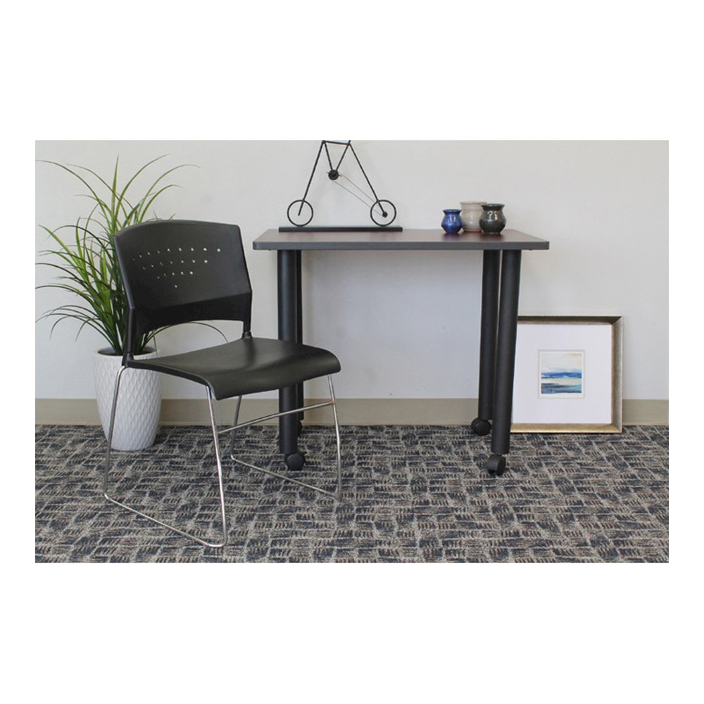 Boss Black Stack Chair With Chrome Frame 5 Pcs Pack - Black Seat Color - Polypropylene Seat Material - Black Back Color - Polypropylene Back Material - Chrome Frame Material - Sled Base - 5 / Carton