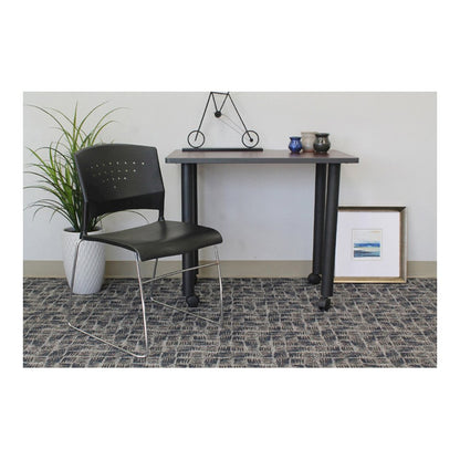 Boss Black Stack Chair With Chrome Frame 5 Pcs Pack - Black Seat Color - Polypropylene Seat Material - Black Back Color - Polypropylene Back Material - Chrome Frame Material - Sled Base - 5 / Carton