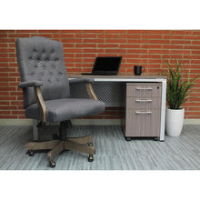 Boss Executive Commercial Linen Chair - Slate Gray Seat Color - Linen Seat Material - Slate Gray Back Color - Linen Back Material - Driftwood Frame Color - Mid Back - 5-star Base - Armrest - 1 Each