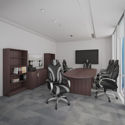 Boss Hinged Arm Executive Chair - Black, Gray Seat Color - Vinyl Seat Material - Black, Gray Back Color - Vinyl Back Material - 5-star Base - Armrest - 1 Each