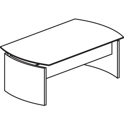 Mayline Left Hand Bridge - 29.5" Height x 24" Width x 48" Depth, 1" Thickness Work Surface - Beveled Edge - Material: Steel - Finish: Gray, Laminate, Silver - Stain Resistant, Water Resistant, Abrasio