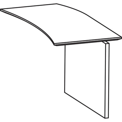 Mayline Right Hand Bridge - 29.5" Height x 48" Width x 24" Depth, 1" Thickness Work Surface - Beveled Edge - Material: Steel - Finish: Gray, Laminate, Silver - Stain Resistant, Water Resistant, Abrasi