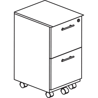 Mayline Gray Laminate File/File Mobile Pedestal File - 26.8" Height x 18" Width x 15.5" Depth - Total Drawer(s): 2 - Material: Steel - Finish: Gray, Laminate - Stain Resistant, Water Resistant, Abrasi