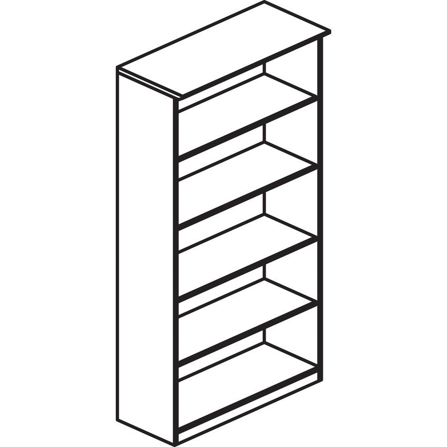 Mayline Medina Series Gray Laminate. 5-Shelf Bookcase - 36" x 13"68" Bookshelf, 1" Shelf - 5 Shelve(s) - 4 Adjustable Shelf(ves) - Finish: Gray Steel Laminate - Stain Resistant, Water Resistant, Abras
