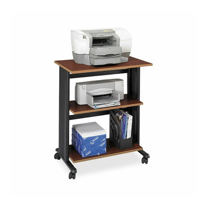 Safco Muv Three Level Adjustable Printer Stand - 175 lb Load Capacity - 3 x Shelf(ves) - 35" Height x 29.50" Width x 20" Depth - Floor - Laminate - Steel, Wood, Melamine, Polyvinyl Chloride (PVC) - Ch