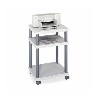 Safco Economy Desk Side Printer/Fax Stand - 100 lb Load Capacity - 2 x Shelf(ves) - 29.25" Height x 20" Width x 17.50" Depth - Floor - Plastic - Light Gray - Durable