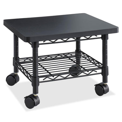 Safco Under Desk Printer/Fax Stand - 300 lb Load Capacity - 13.50" Height x 19" Width x 16" Depth - Floor - Laminate, Powder Coated - Steel - Black - Sturdy, Mobility
