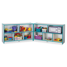 Jonti-Craft Rainbow Accents Fold-n-Lock Storage Shelf - 29.5" Height x 96" Width x 15" Depth - Lockable, Foldable - Teal - Hard Rubber - 1 Each
