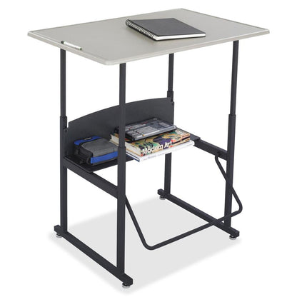 Safco AlphaBetter Adjustable Height Computer Desk - 42" Height x 36" Width x 24" Depth - Assembly Required - Gray