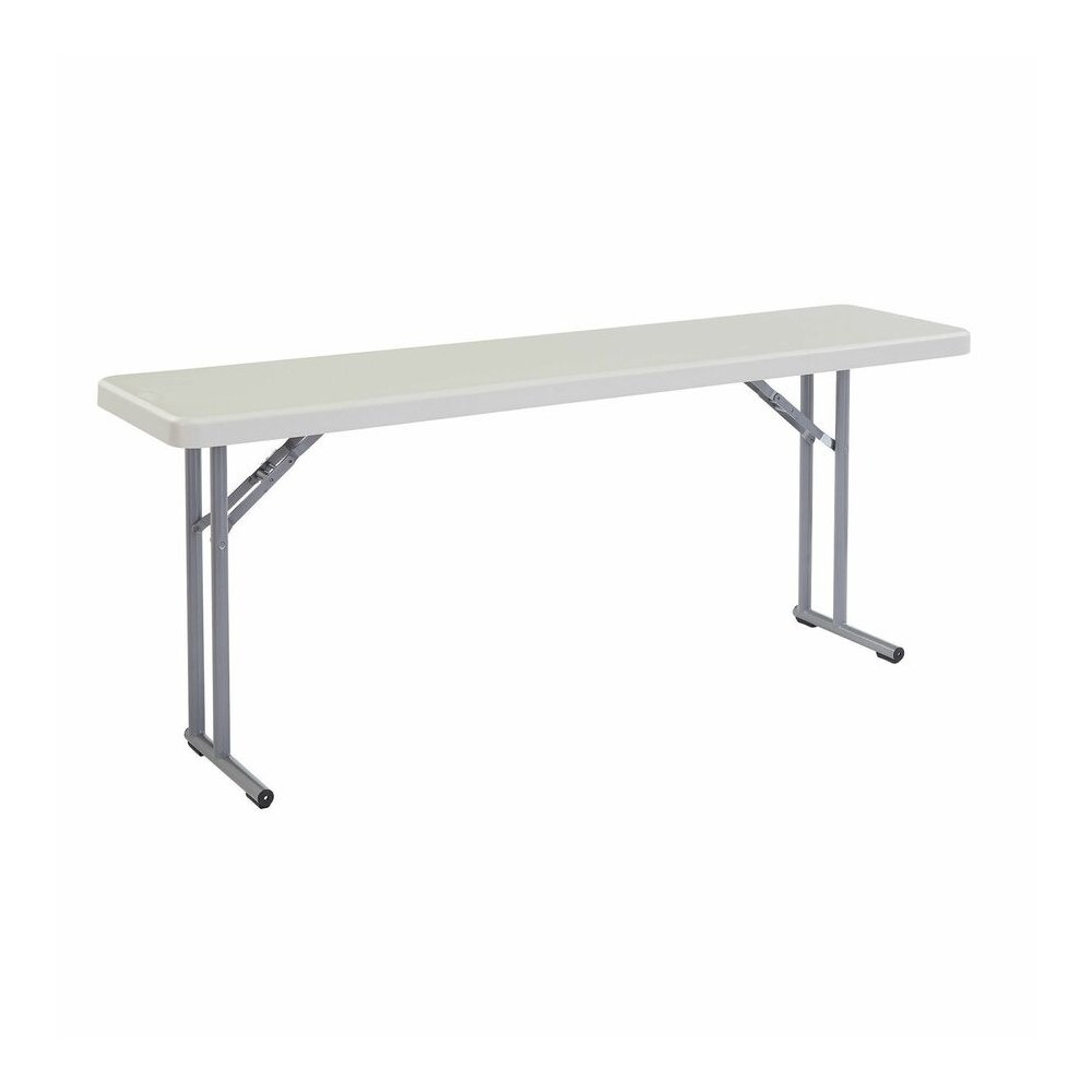 National Public Seating BT1800 Series Seminar Folding Tables - Speckled Gray, Textured Top - Gray Cantilever, Textured, Powder Coated Base - 700 lb Capacity - 72" Table Top Length x 18" Table Top Widt
