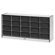 Jonti-Craft Rainbow Accents Cubbie Mobile Storage - 20 Compartment(s) - 29.5" Height x 24.5" Width x 15" Depth - Durable, Laminated - Black - Hard Rubber - 1 Each